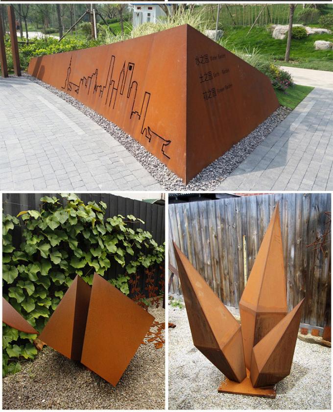 Escultura abstrata exterior de aço superior da decoração da casa de Corten com de aço inoxidável