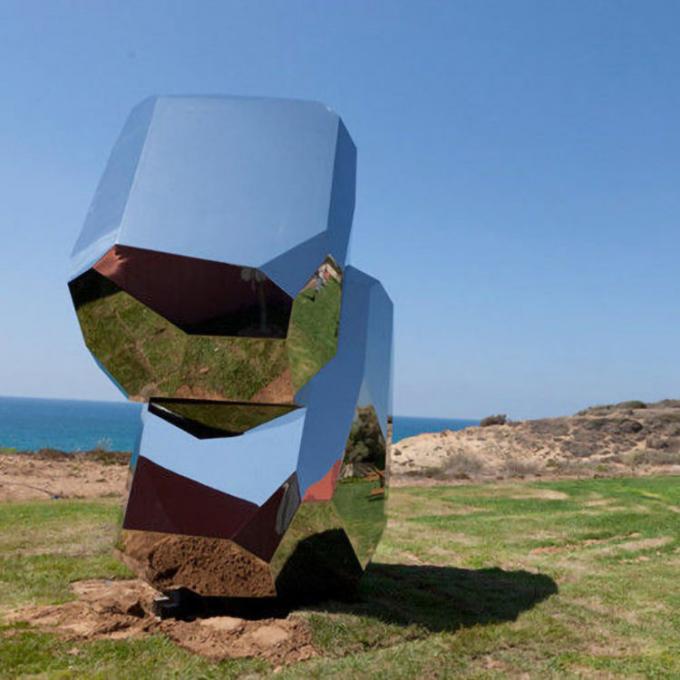 Escultura de aço inoxidável abstrata moderna de Art Mirror Polished Metal Statue