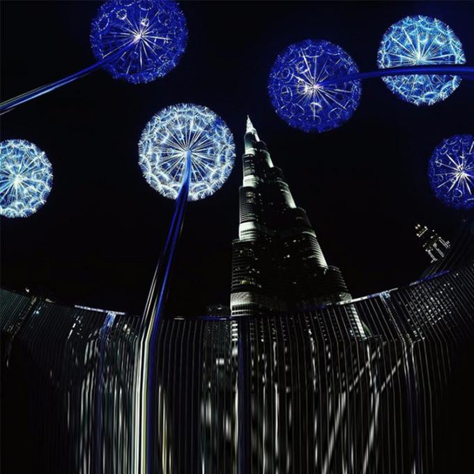 Escultura de aço inoxidável moderna de Electroplate Dandelion Shape do fabricante profissional