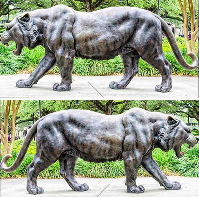 Vida antiga realística - tamanho Tiger Statue Outdoor Bronze Sculpture de bronze