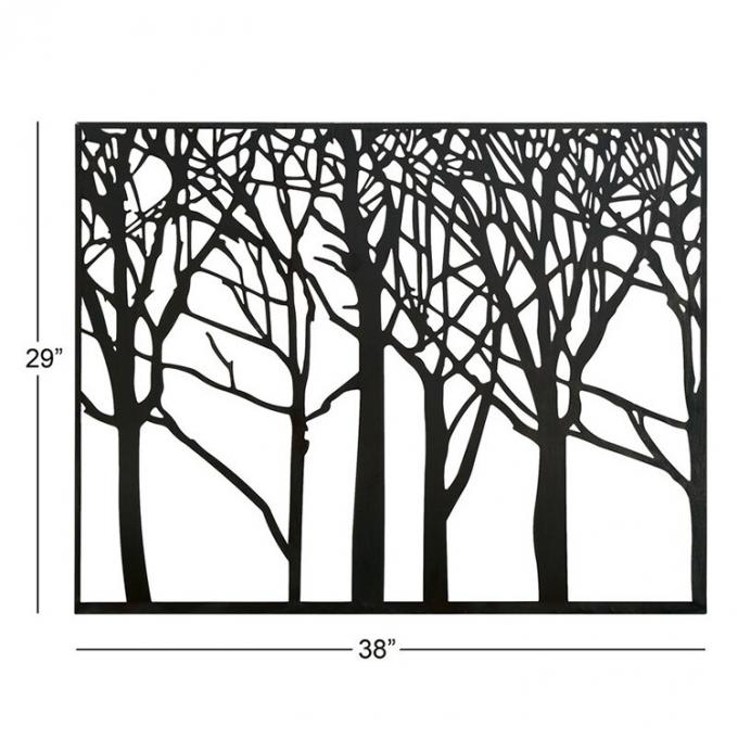 O laser moderno cortou a parede preta Art Hangings Home Decoration da árvore do metal