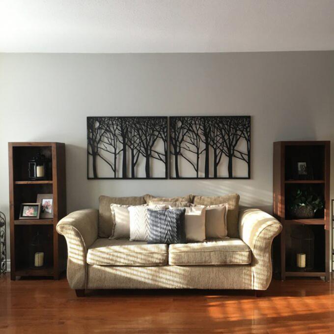 O laser moderno cortou a parede preta Art Hangings Home Decoration da árvore do metal