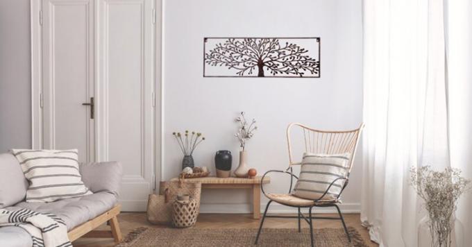 Arte projetada da parede do metal da decoração do jardim da personalização árvore interior retangular