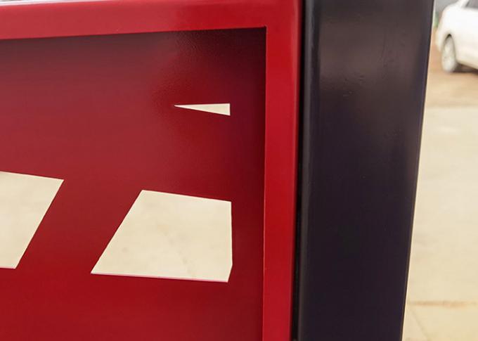 Laser dos ornamento GN-SP-166 do jardim do metal que corta o painel de aço pintado vermelho da tela com teste padrão geométrico